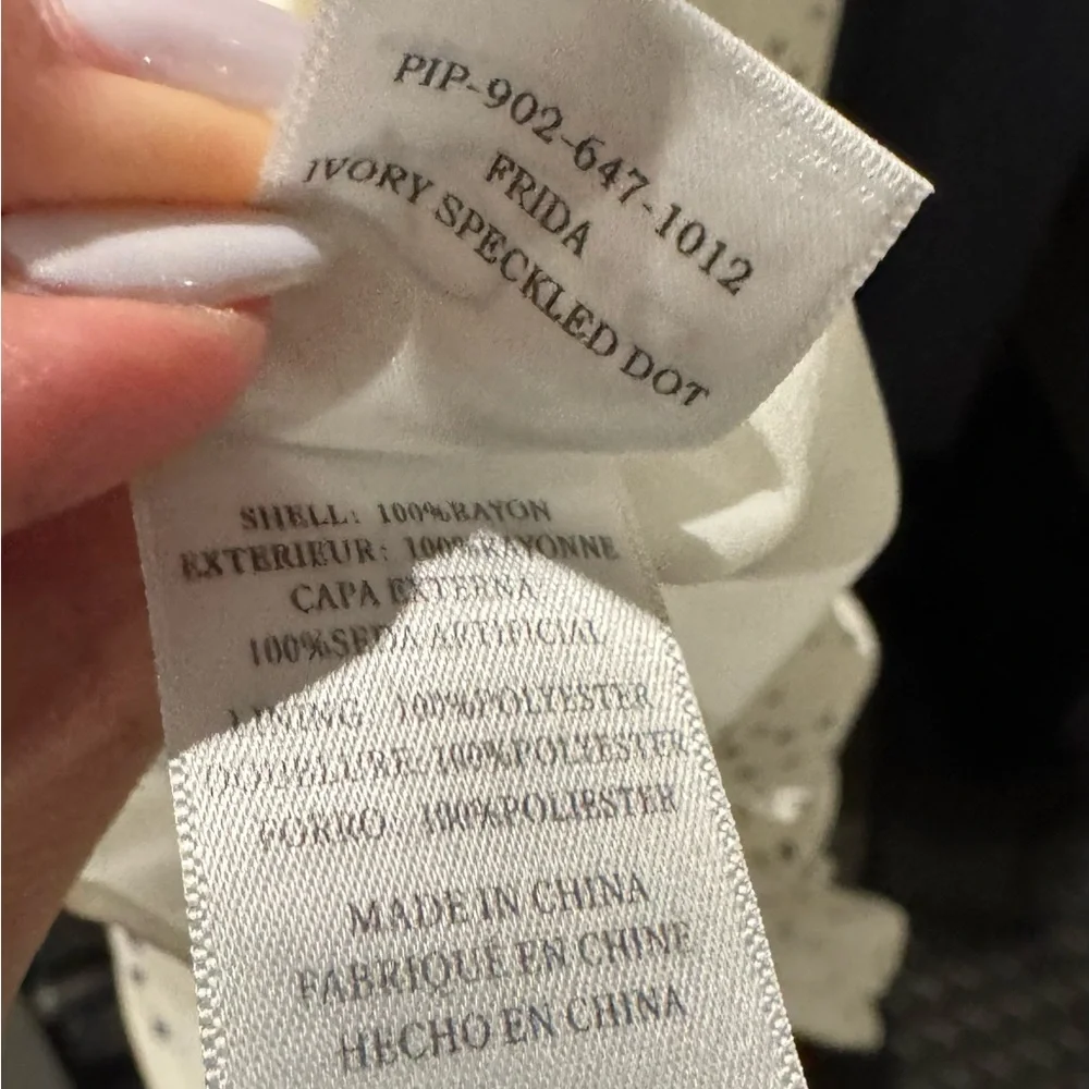 Rails Frida ivory dress with Polka Dots size medium. Like new. Used once - Picture 8 of 9